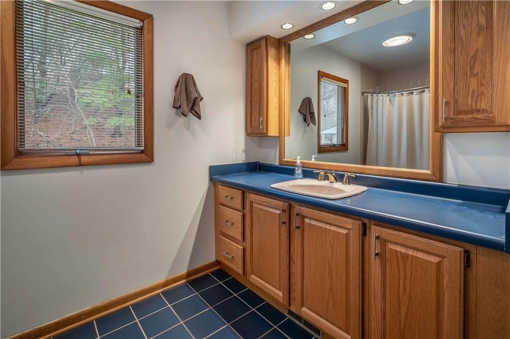 970 Braddock Road Pittsburgh, PA 15221 - Photo 17 of 25 a bathroom with a sink a mirror and a shower
