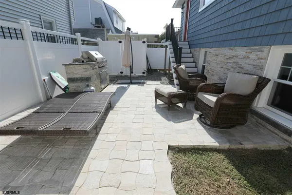 a view of outdoor space with seating area