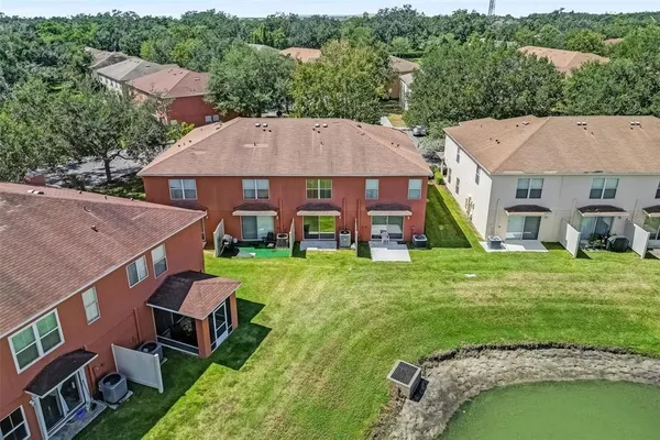 an aerial view of multiple house