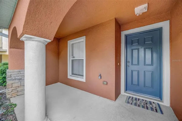 front view of a house with a door
