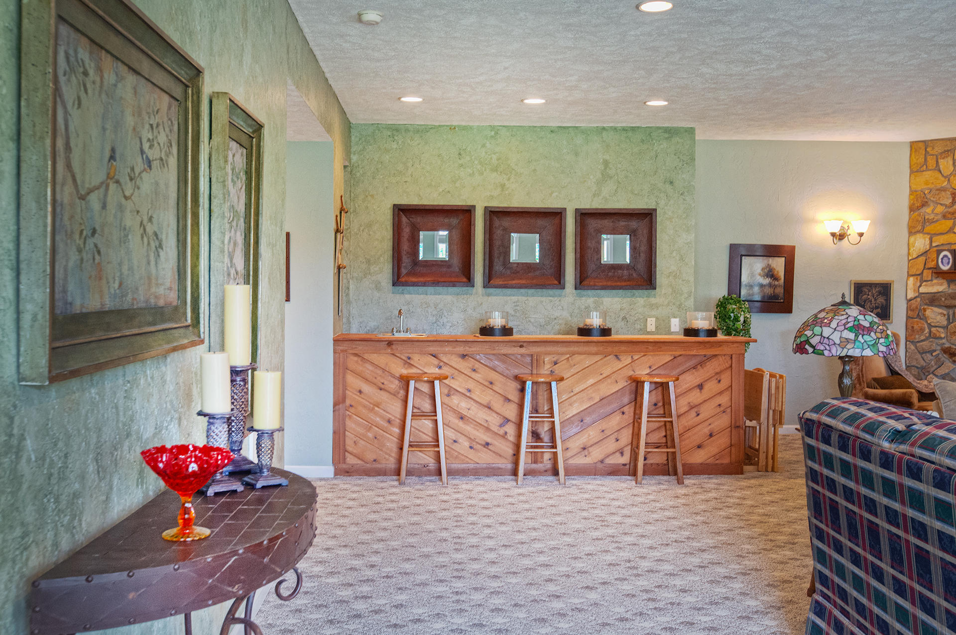 270 Calypso Road Moneta, VA 24121 - Photo 15 of 35 a living room with furniture and a flat screen tv