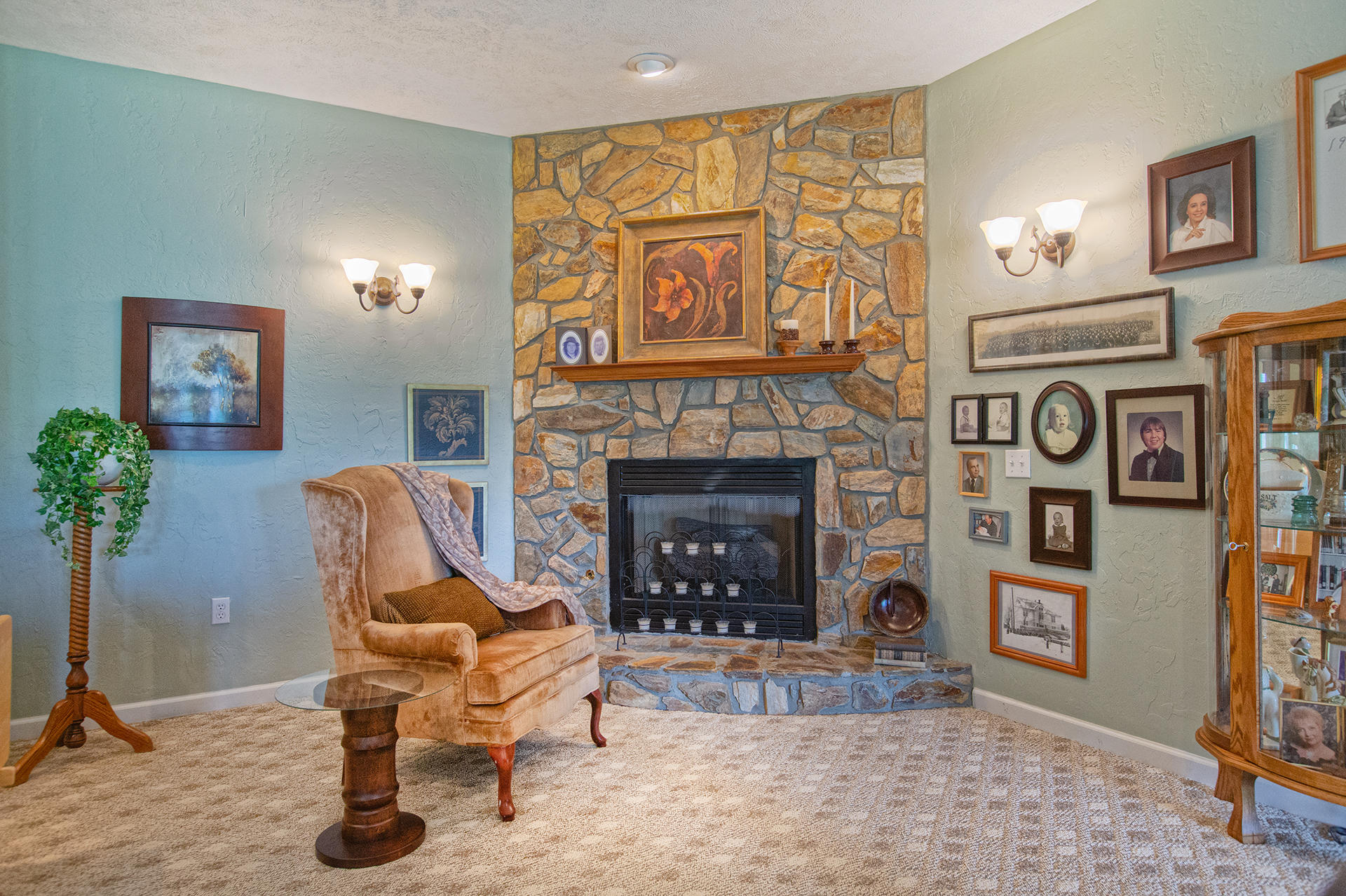 270 Calypso Road Moneta, VA 24121 - Photo 16 of 35 a living room with furniture and a fireplace