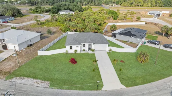 an aerial view of a house