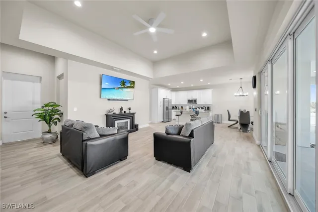 a living room with furniture