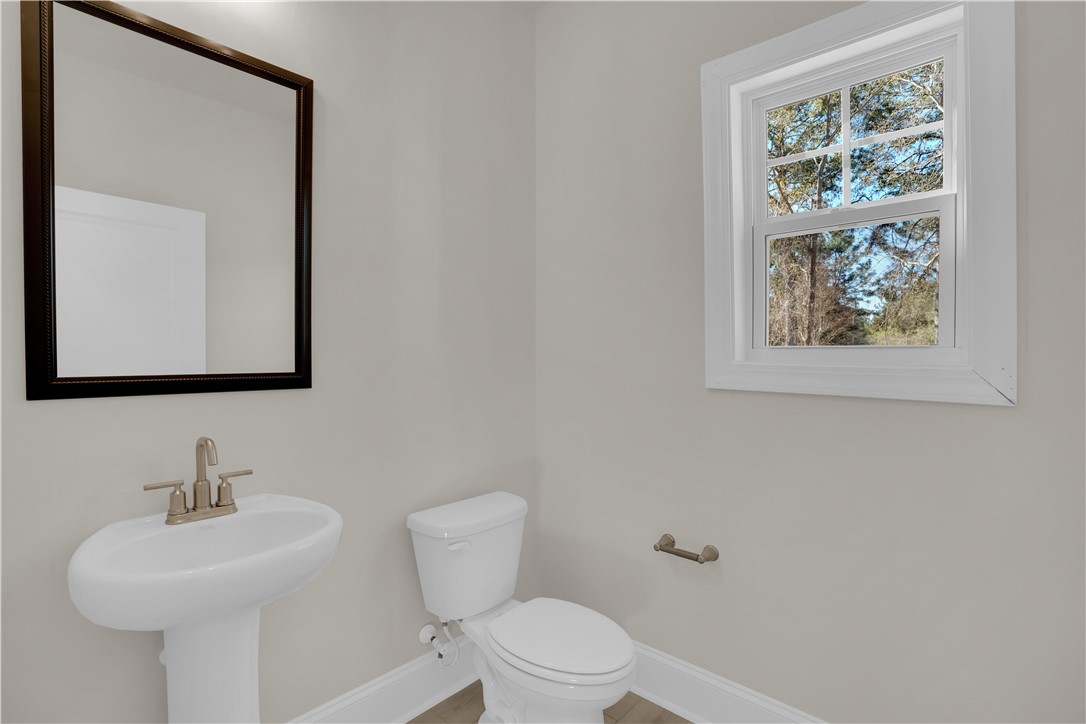202 Bellflower Lane Pendleton, SC 29670 - Photo 20 of 38 This serene bathroom offers essential fixtures and a window with refreshing natural views.