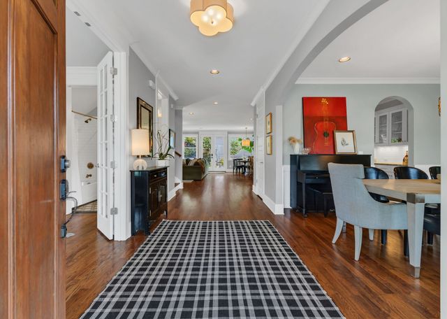 a view of a living room with furniture