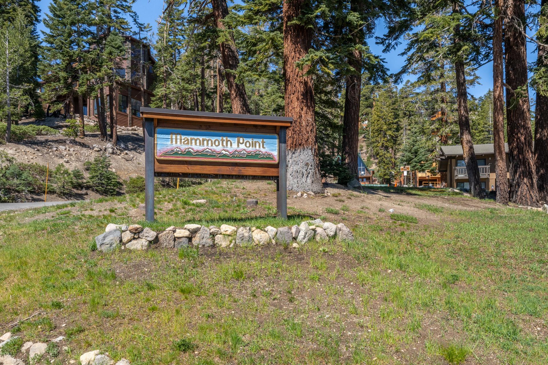 94 John Muir Road, Unit 132 Mammoth Lakes, CA 93546 - Photo 40 of 58 a sign that is sitting in the middle of a yard