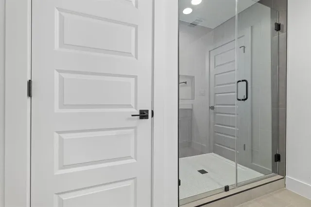 a bathroom with a shower