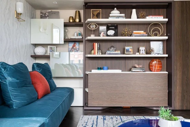 a living room with furniture