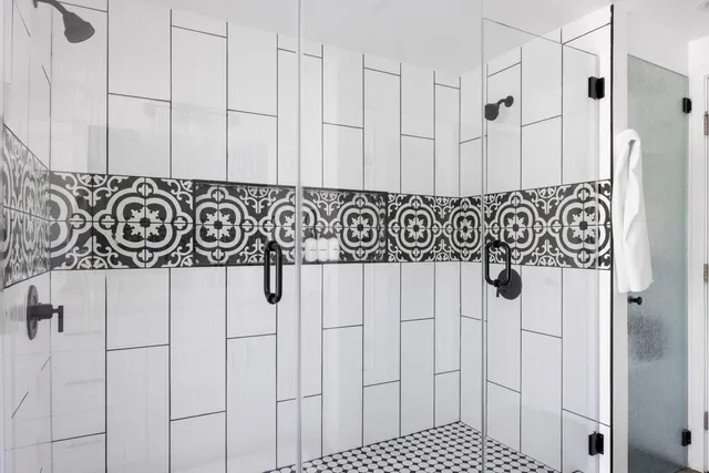 a bathroom with a shower
