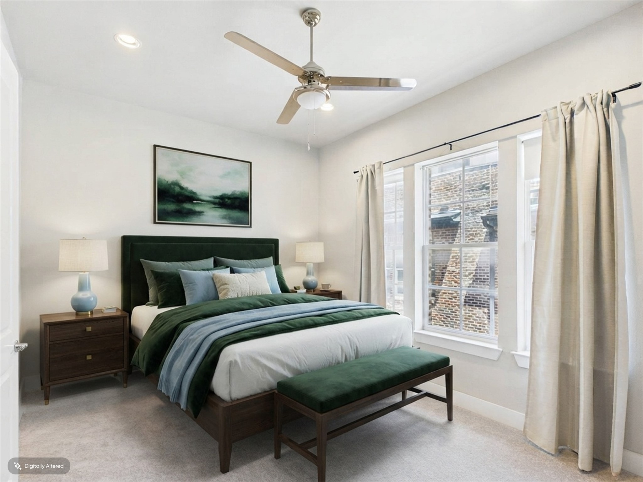 1308 Tinnin Ford Road, Unit 14 Austin, TX 78741 - Photo 19 of 40 Multi-pane windows illuminate a comfortable sleeping space featuring high ceilings and plush carpeting.