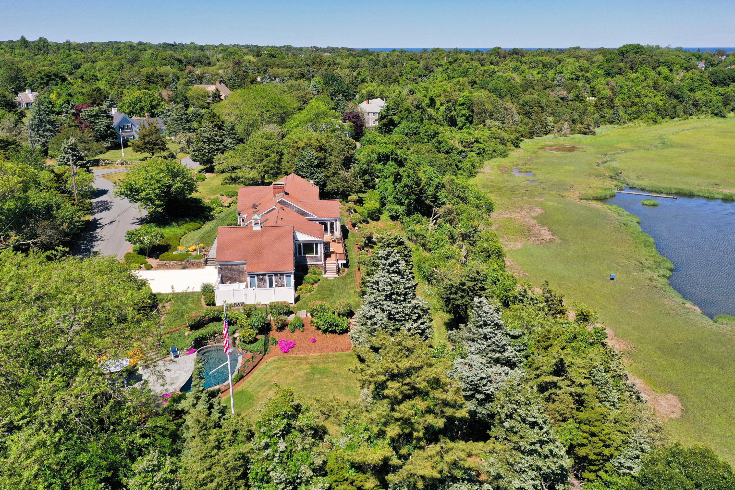 71 Briar Spring Road Orleans, MA 02653 - Photo 16 of 45 an aerial view of residential houses with outdoor space and trees
