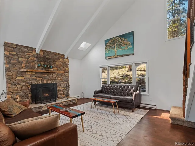 a living room with furniture