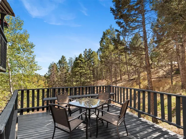a view of dinning table and chairs in patio