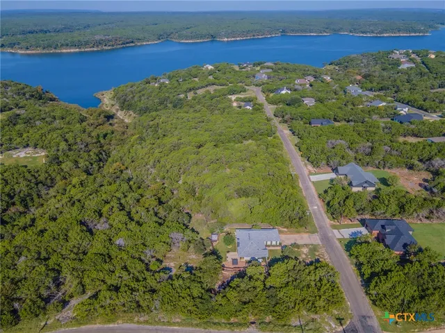 a view of a lake with a beach
