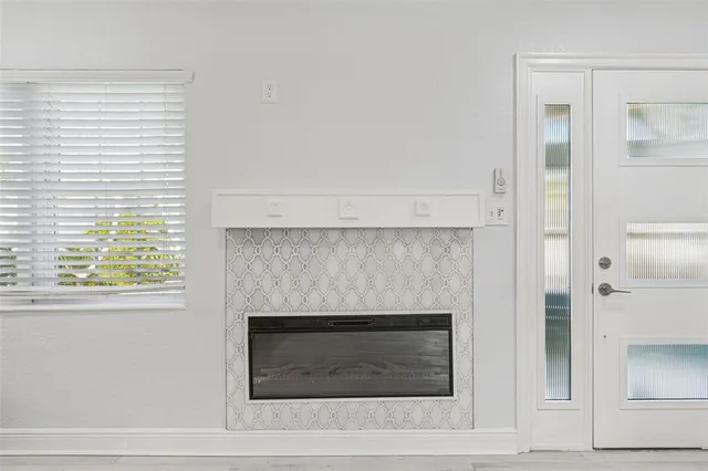 a bathroom with a sink vanity and a mirror