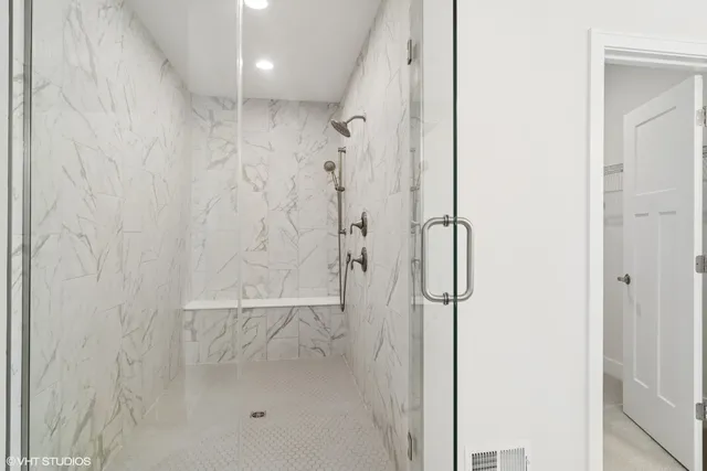 a bathroom with a shower