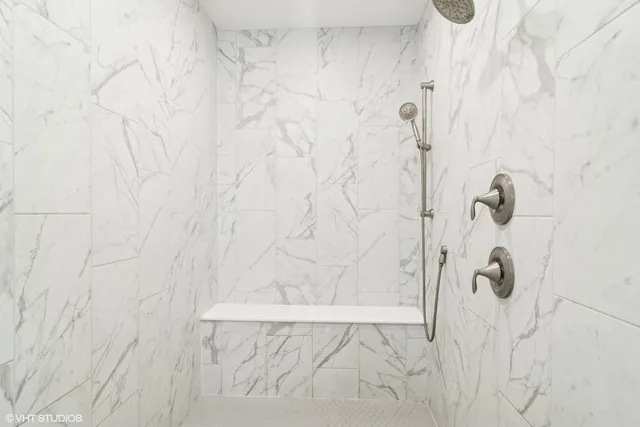 a bathroom with a shower