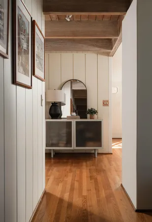 a view of entryway with wooden floor