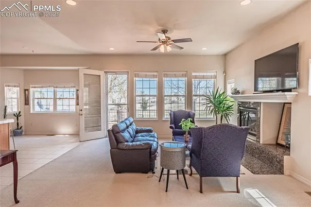 a living room with furniture