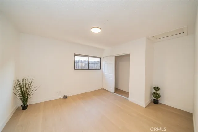 a view of a room with a window