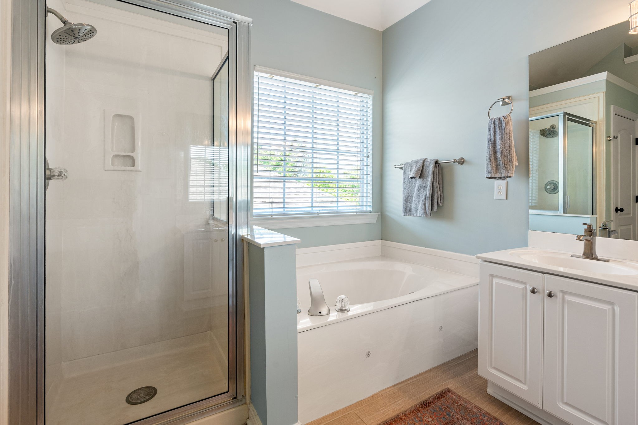 3156 Vera Valley Road Franklin, TN 37064 - Photo 16 of 44 a bathroom with a tub sink and mirror
