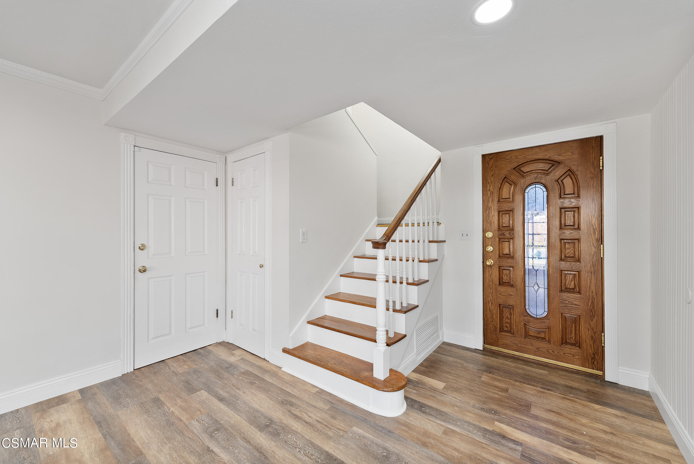 2181 Rhoda Street Simi Valley, CA 93065 - Photo 17 of 36 a view of entryway with wooden floor and stairs