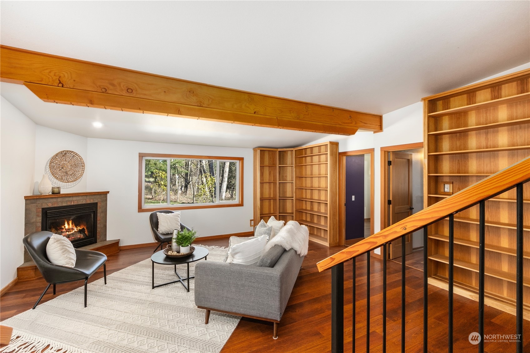 3193 Behme Road Custer, WA 98240 - Photo 17 of 33 a living room with furniture and a floor to ceiling window