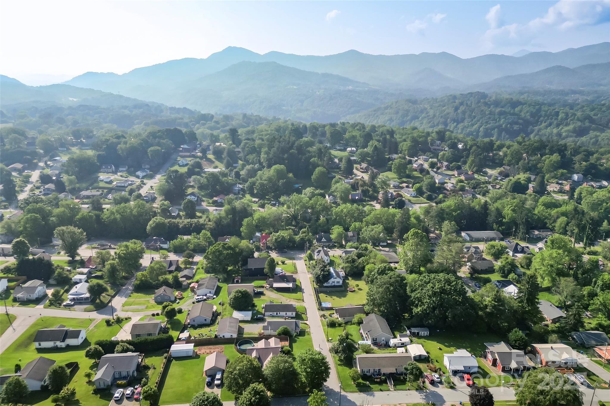 70 1st Street Canton, NC 28716 - Photo 31 of 34 an aerial view of a town with couple of houses