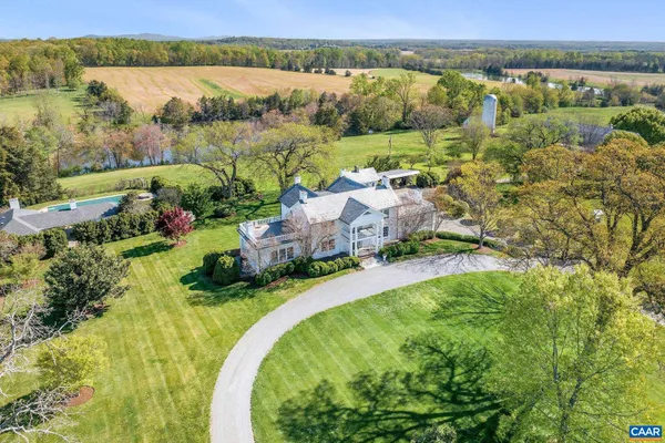 a view of a lake with a city