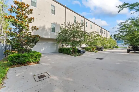 a view of a street with a building