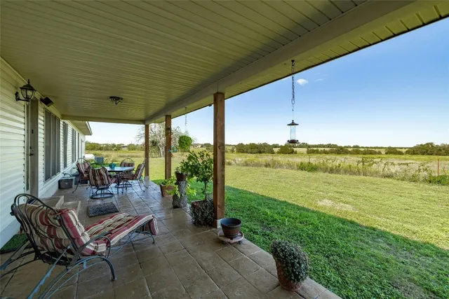 a outdoor view with a sitting space
