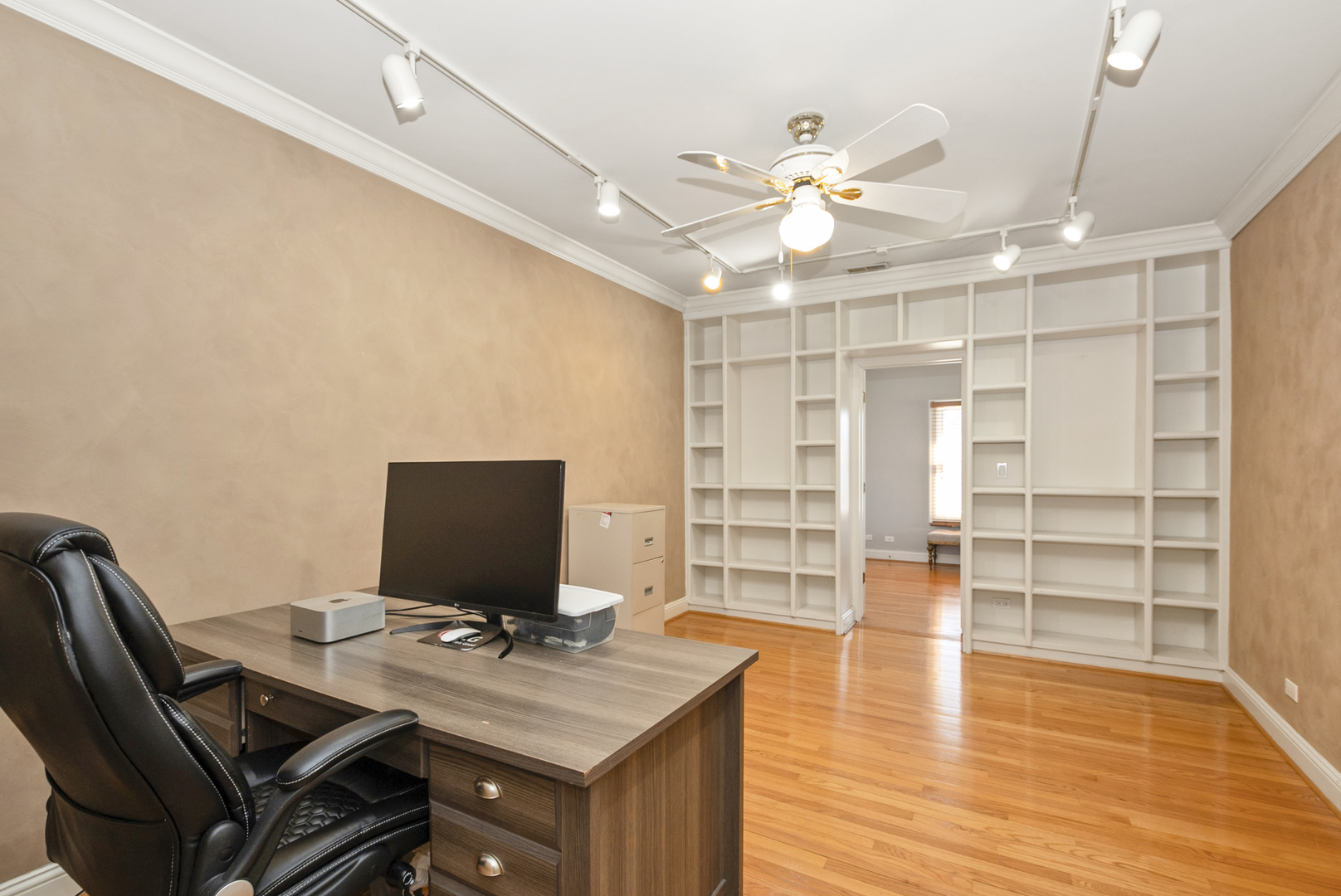 739 Aberdeen Drive Crete, IL 60417 - Photo 15 of 35 a view of a workspace with furniture and wooden floor
