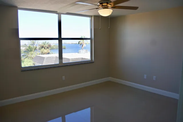 an empty room with a window