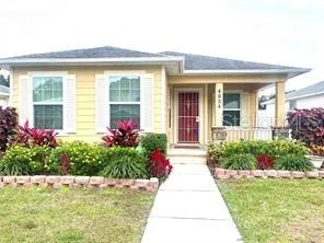 a view of a porch with a back yard