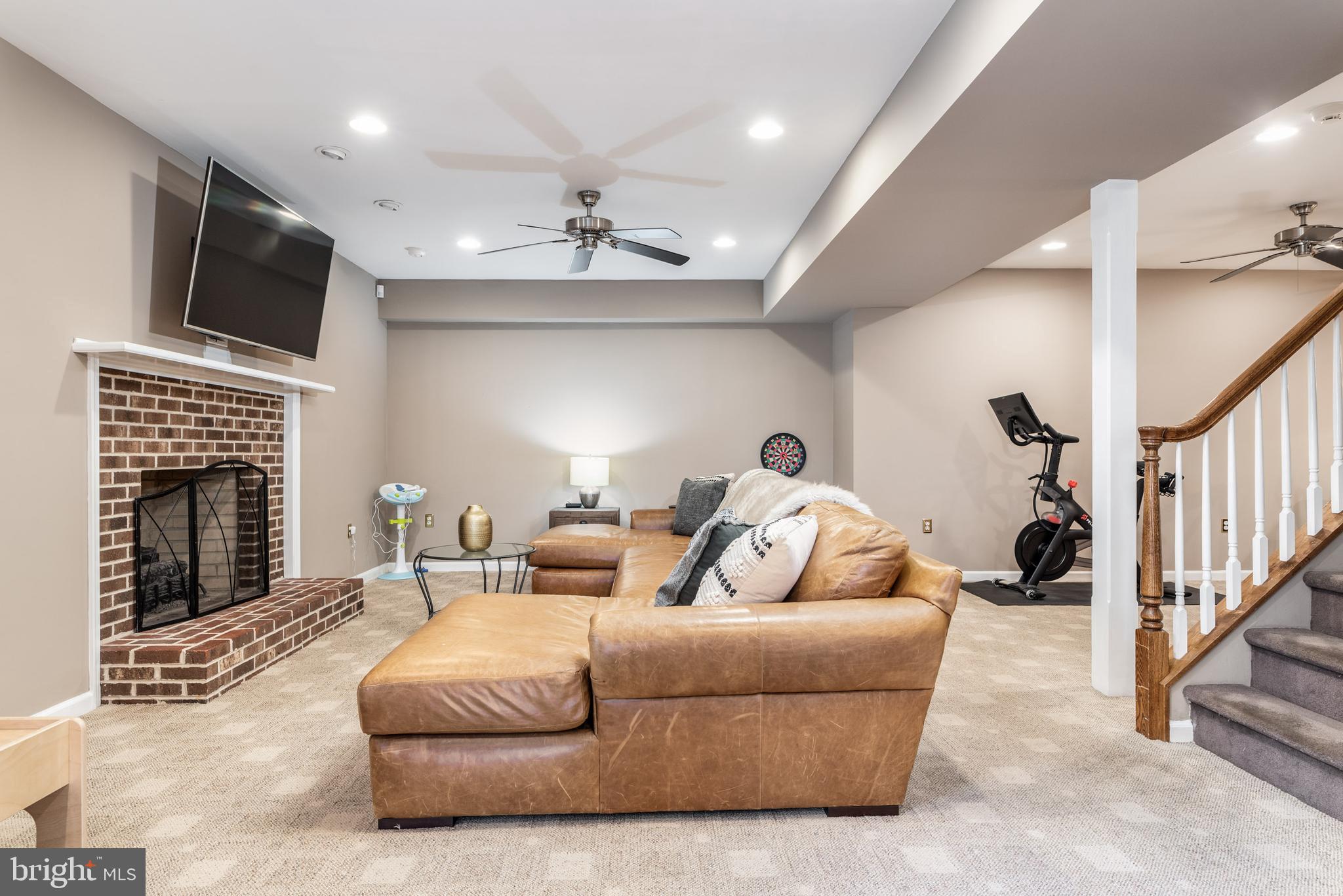 890 Springbank Lane Wayne, PA 19087 - Photo 38 of 46 Fabulous finished basement with fireplace