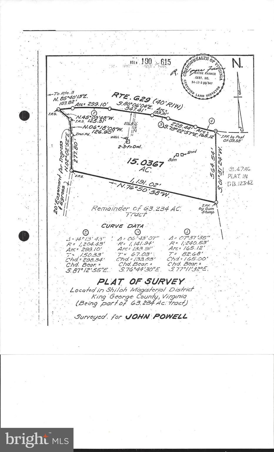 15390 Round Hill Road King George, VA 22485 - Photo 102 of 104 Plat of 15.037 acres!