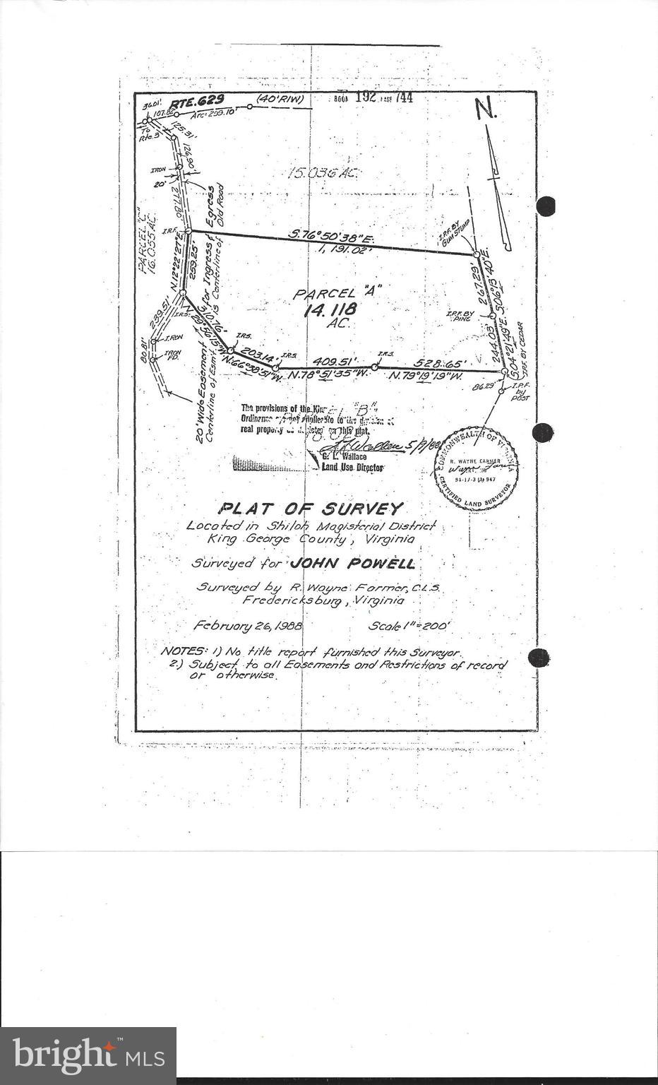 15390 Round Hill Road King George, VA 22485 - Photo 103 of 104 Plat of 14.118 acres!