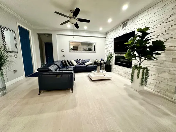 a living room with furniture