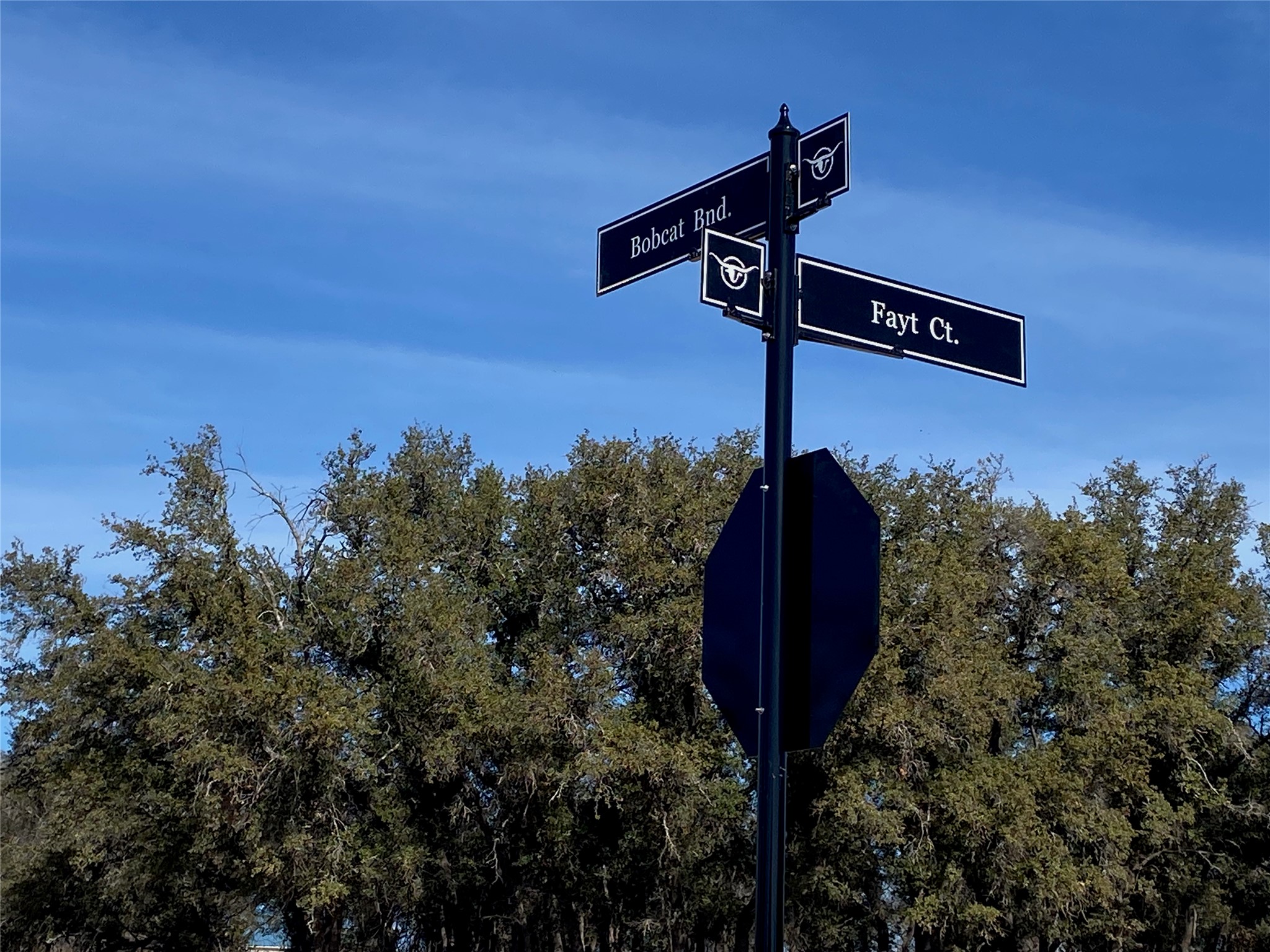 a street sign on a pole on a street
