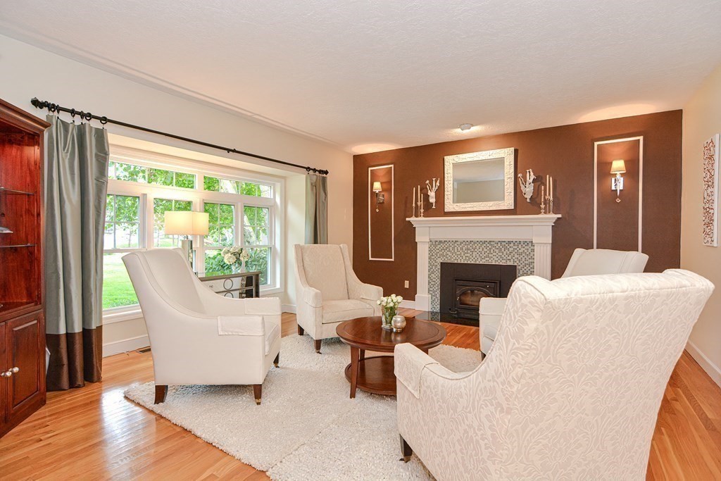 75 Alpine Drive Holliston, MA 01746 - Photo 19 of 42 a living room with furniture a large window and a fireplace