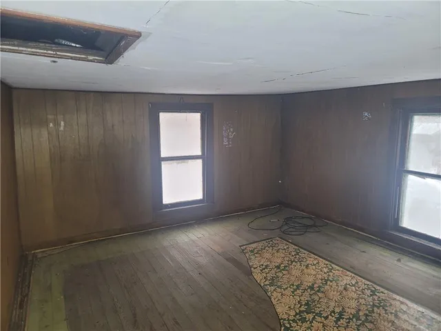 an empty room with windows