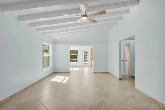 an empty room with a natural light