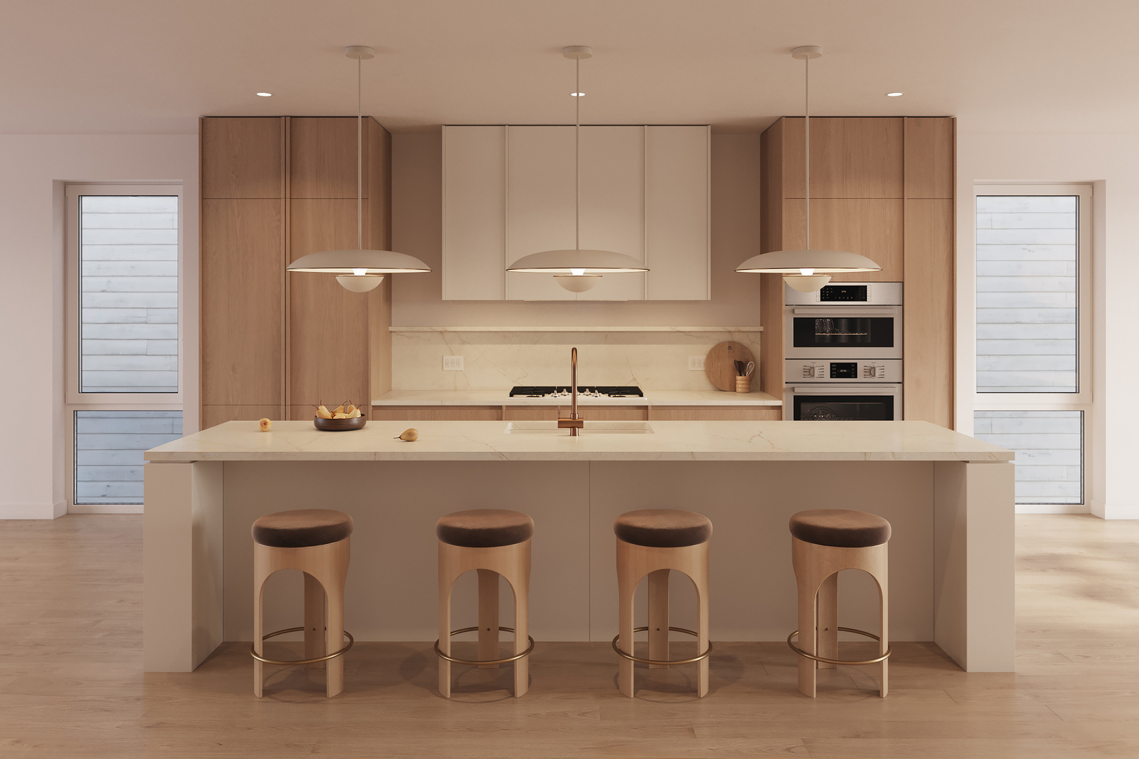 a kitchen with stainless steel appliances granite countertop a sink and a refrigerator