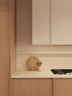 a close view of kitchen appliances