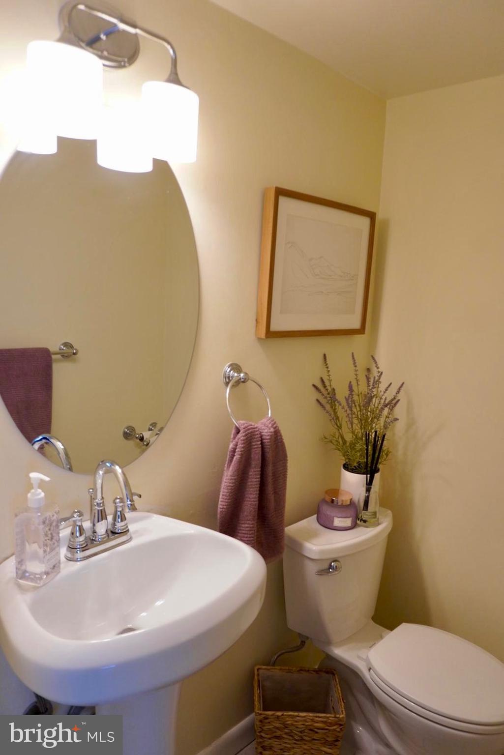 1434 Yellowwood Court Reston, VA 20190 - Photo 7 of 17 a bathroom with a toilet a sink and mirror