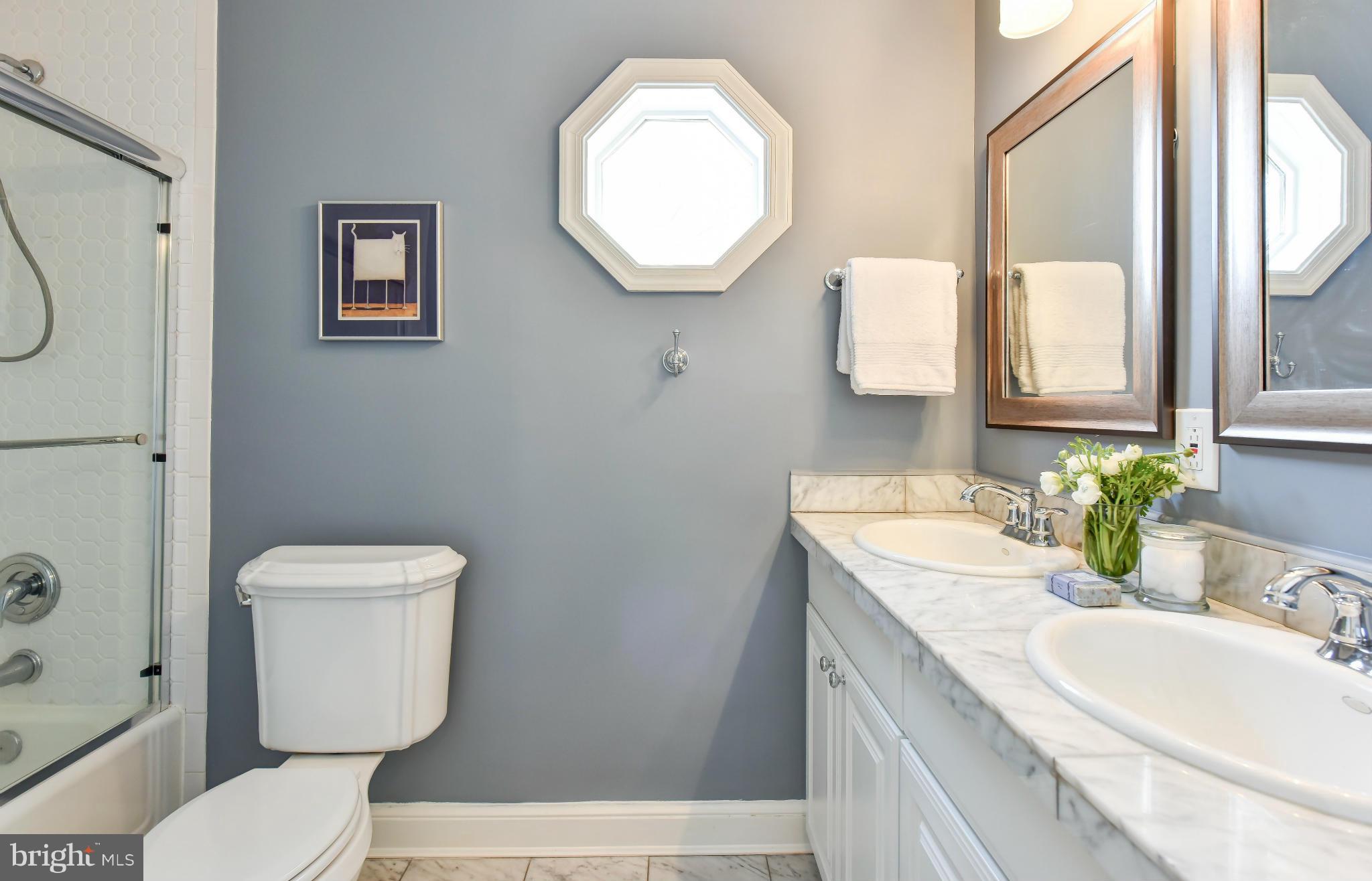 2806 Ridge Rd Drive Alexandria, VA 22302 - Photo 18 of 30 a bathroom with a toilet sink and mirror