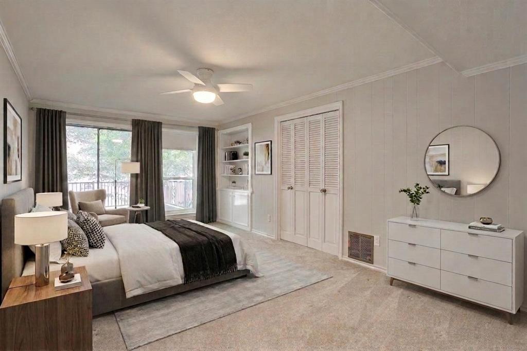 10814 Power Squadron Road Azle, TX 76020 - Photo 17 of 34 a spacious bedroom with a bed a dresser and large mirror