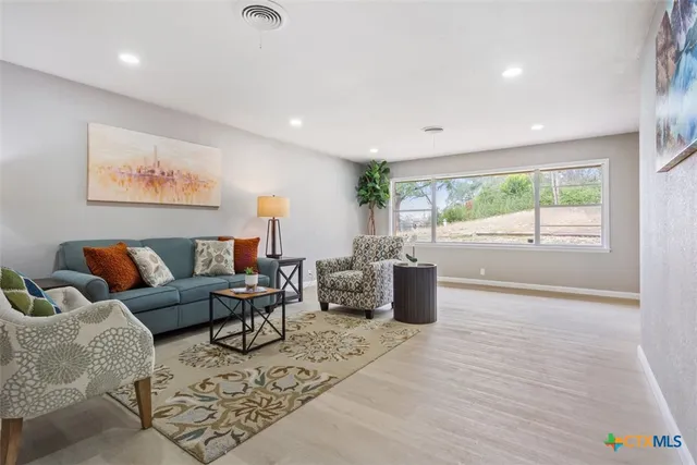 a living room with furniture