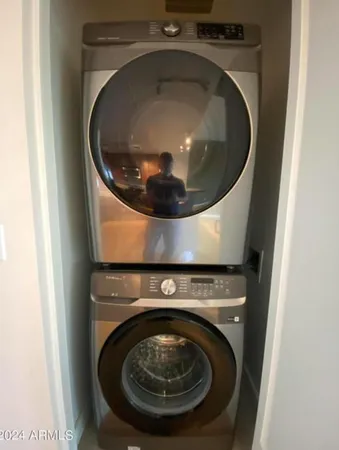 a close view of washer and dryer